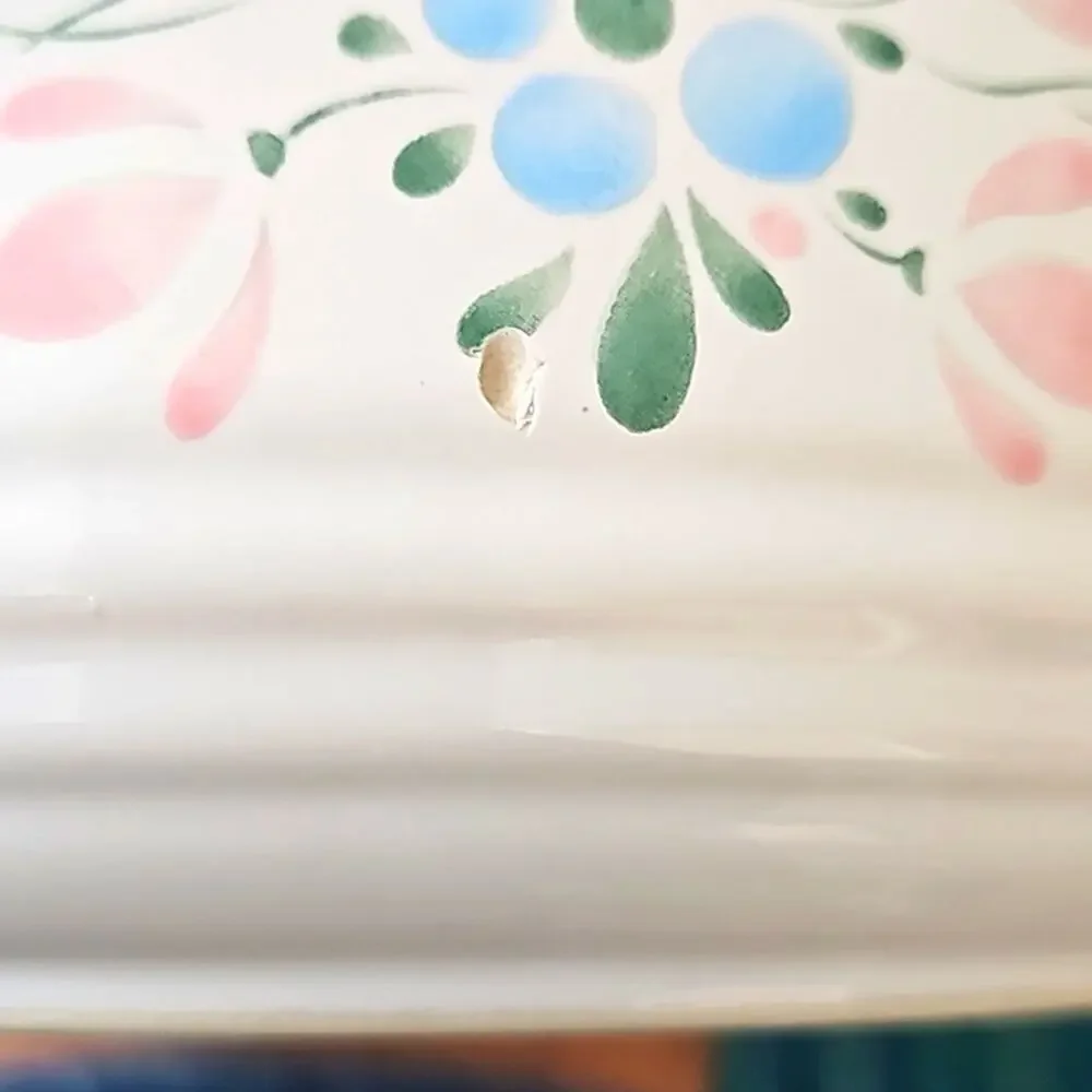 Fasino Vintage Japan Stoneware Casserole Serving Dish with Lid Floral 11